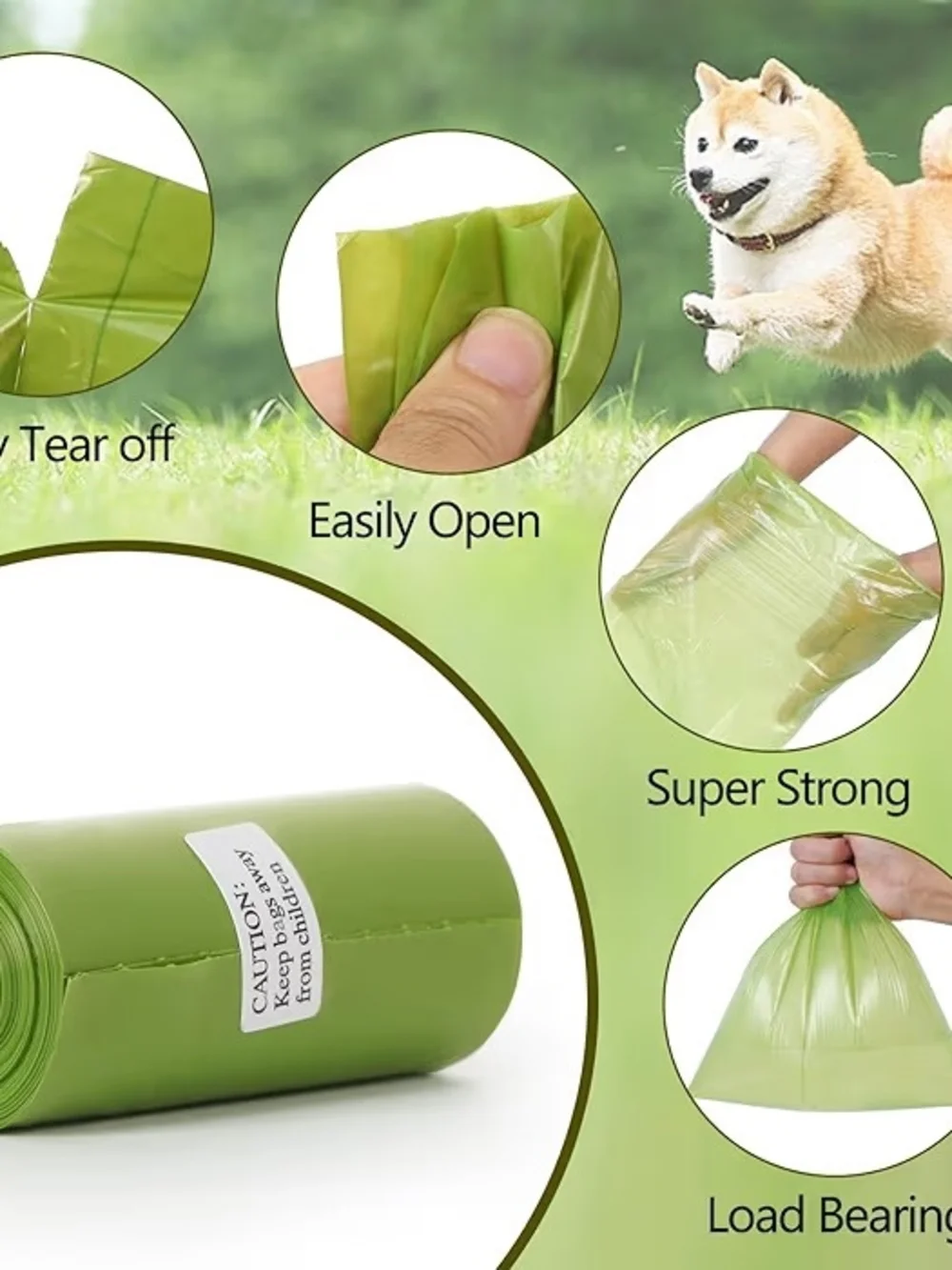 Poop Bags - Green Eco-Friendly Dog Waste Bags (300 pcs)